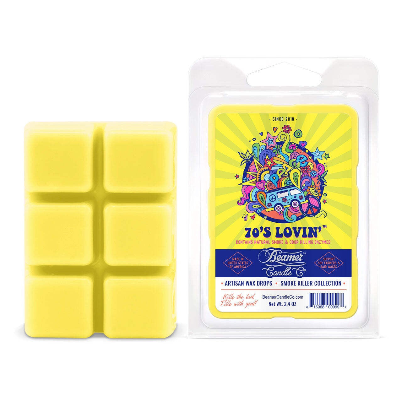 Beamer Smoke Killer Wax Drops 2.4oz – Odor Eliminating Soy Wax